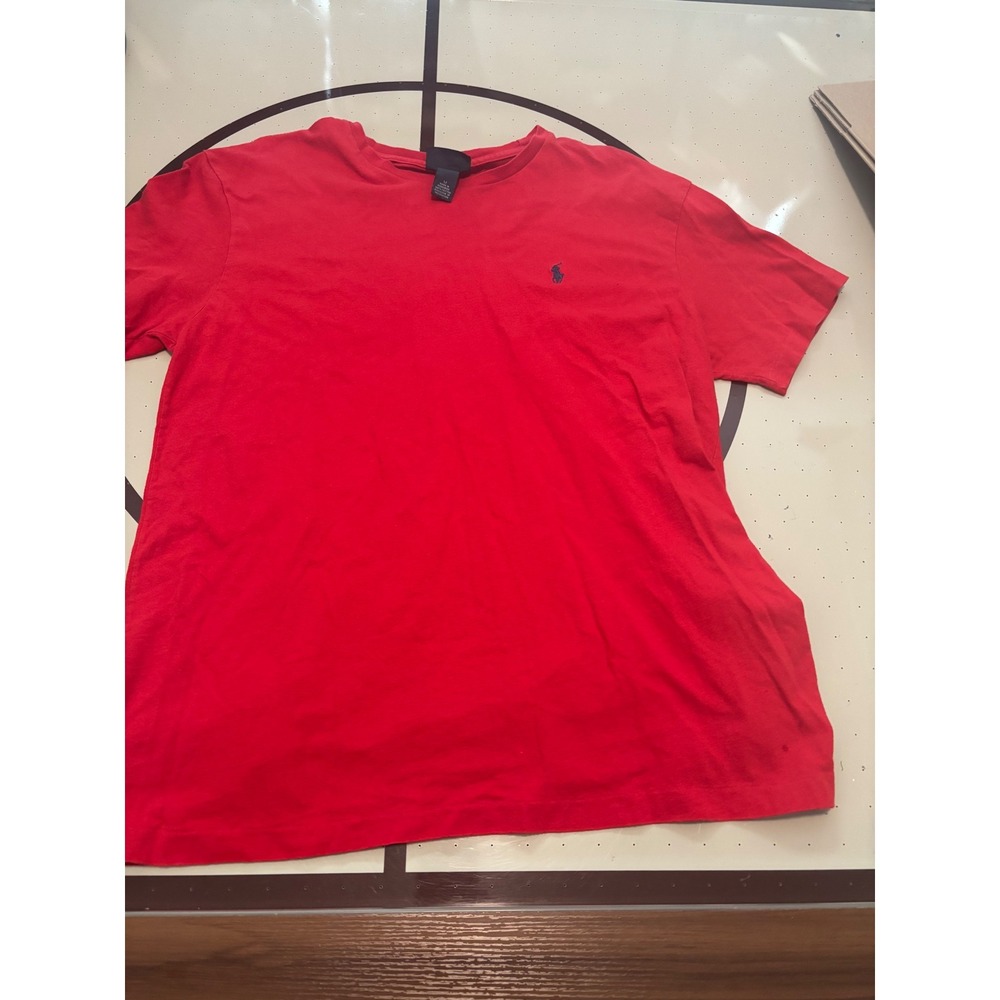 Polo Ralph Lauren Mens Red Cotton Short Sleeve Crew Neck T-Shirt Size MPony Logo